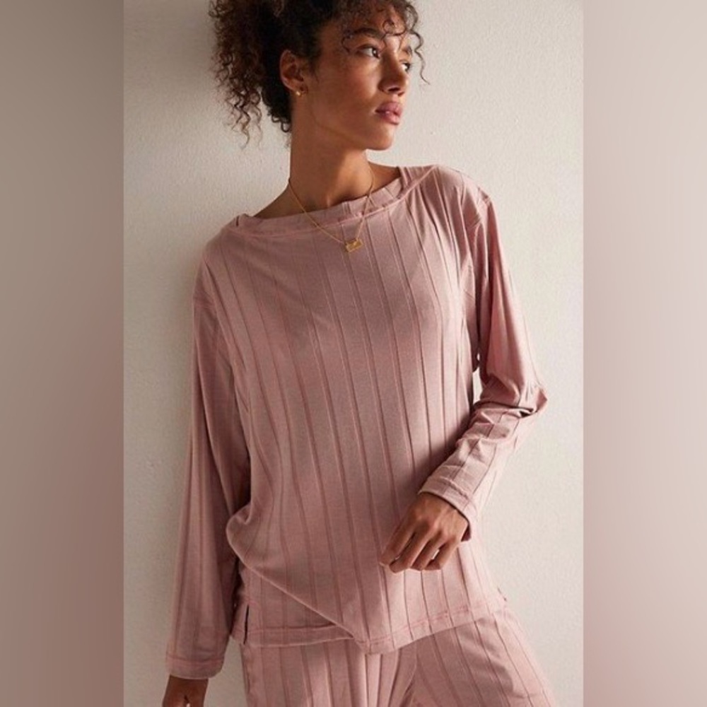 Free People Intimately Everyday Feeling Pullover In Mauve Size M NWT